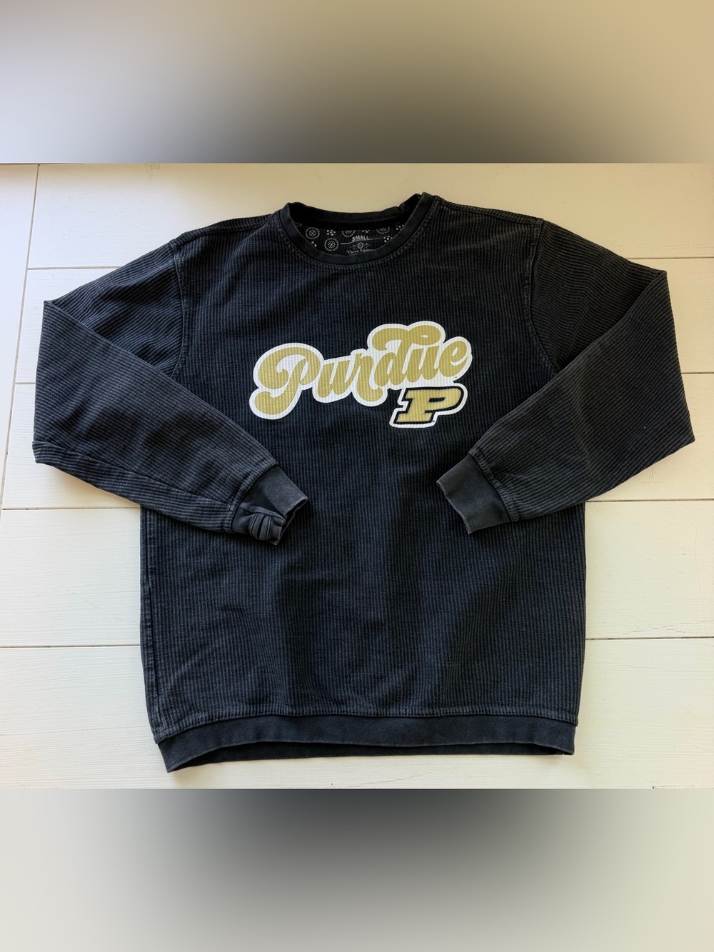 Purdue Ribbed Crewneck